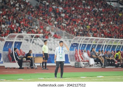 Indra Sjafri during AFC U 19 Championship at Gelora Bung Karno main stadium. Jakarta, Indonesia. October 21 2018.