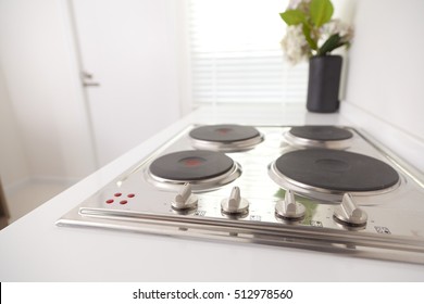 Induction cooktop stove in modern pantry