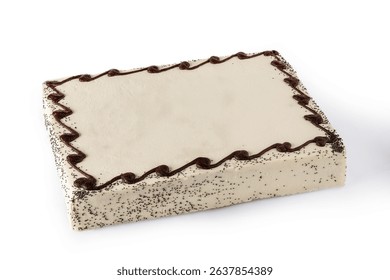 Indulge in a Delicious Rectangular Cake that features a beautiful