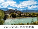 the Indus river through Ladakh, including the capital city of Leh