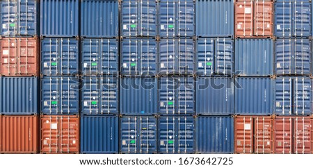 industrail background of containers in stack at containers yard and cargo