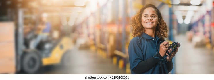 Industrial african worker women in factory, worker working in warehouse stock checking. suppervisor team control and management. Business factory industry concept. logistics warehouse people. - Shutterstock ID 2198100351