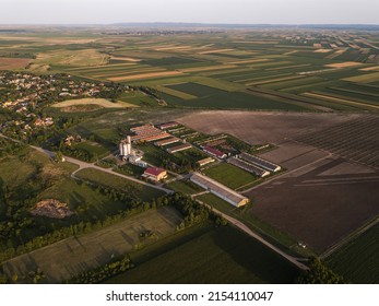 Industrial Agriculture Lanscape Aerial Shot Of Wheat Soybean Corn Sunflower Canola Crop Farm Fields 