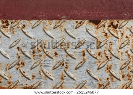 Industrial background - closeup view of the floor in an old wagon. Grunge metal texture