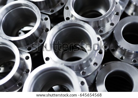 Industrial background from metal parts produced in metal industry