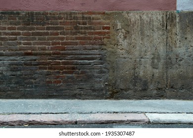 industrial background, old urban street with bricks