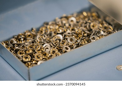 Set Of Different Metal Buttons And Rivets Vintage Fushion