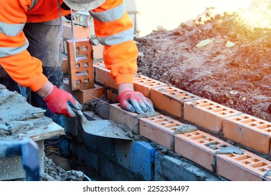Cement Mix Or Mortar And The Brick For Construction Work Stock Photo -  Download Image Now - iStock