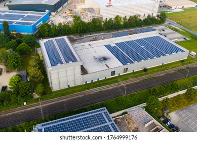 industrial buildings with solar cells - Shutterstock ID 1764999176
