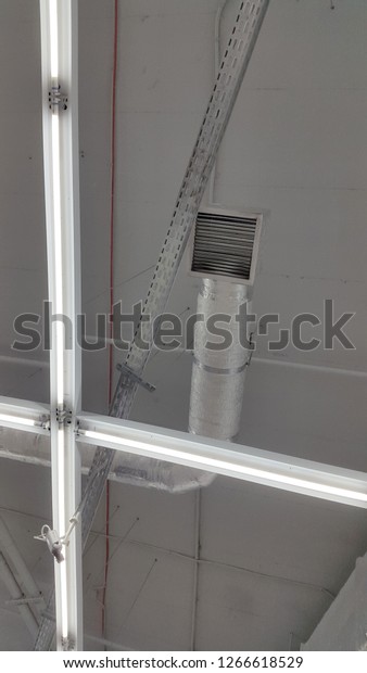 Industrial Ceiling Ventilation Systems Fluorescent Lamps Stock