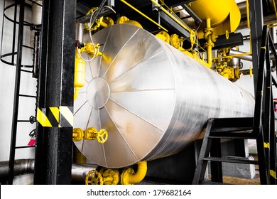 An Industrial Chiller Stainless Tank, A Brewery