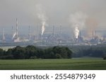 Industrial Coke Plant Emitting Heavy Pollution into the Atmosphere.