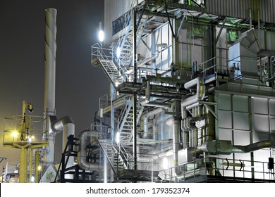 Industrial complex at night