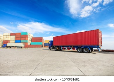 Industrial Container yard for Logistic Import Export business,modern logistics transportation scene