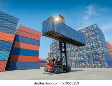 Industrial Crane Loading Containers Cargo Freight Stock Photo 578663113 ...