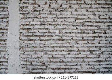 Industrial Distressed White Washed Brick Wall 