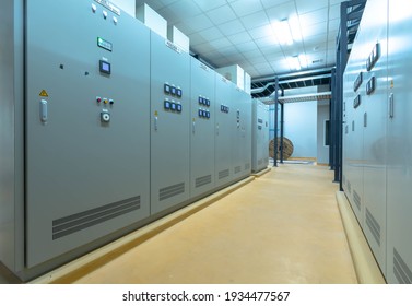 Industrial Electrical Switch Panel Of Power Plant. Control UPS Indoor High Voltage Vacuum DC Circuit Breaker. Power Electric 