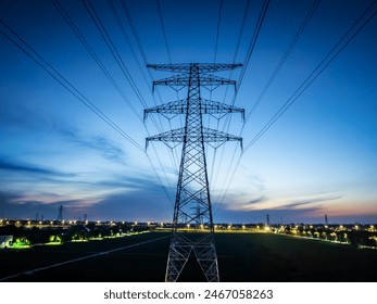 Industrial electricity tower sunset view - Powered by Shutterstock