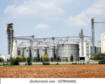 Industrial Factory Of Animal Feed Storage.