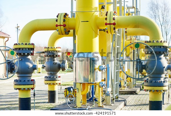 Industrial Gas Distribution Station Stock Photo (Edit Now) 424191571