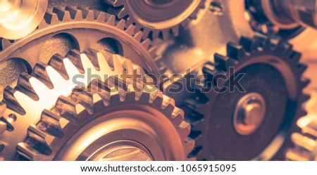 industrial gear wheels, close-up view