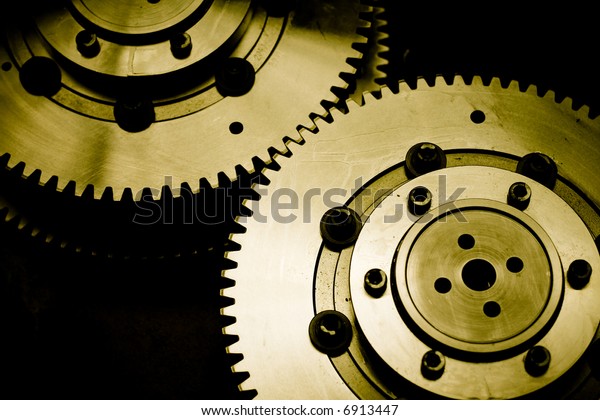 Industrial\
gears detail. Mechanic concept\
background