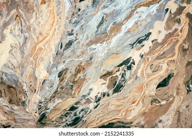 Industrial Landscape. Aerial View. Dry Surface. Desertic Landscape. Human Impact On The Environment. View From Above. Abstract Industrial Background. 