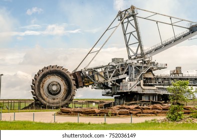 Industrial Landscape And Heavy Equipment For Oil Sands Industry, Huge Digger