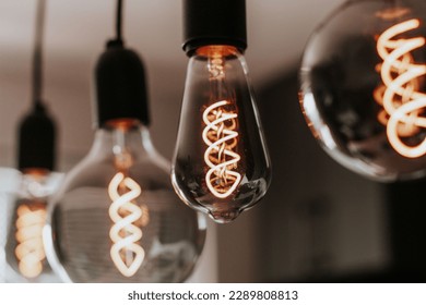 Industrial Lighting with Edison Light Bulbs in Home