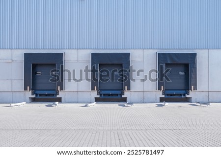 industrial loading docks of a warehouse