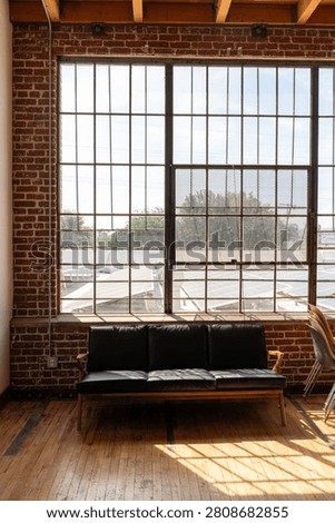 Industrial loft with large windows