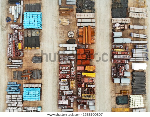 Industrial machinery spare parts trade transfer
station yard