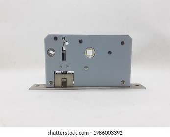 Industrial Mechanical Door Lock Parts and Components in White isolated background 