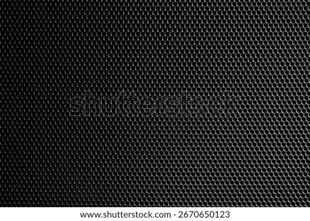 Industrial mesh pattern with small circular perforations in dark tone | Black cover metal speaker