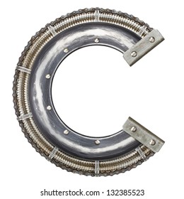 Industrial Metal Alphabet Letter C