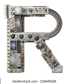 Industrial Metal Alphabet Letter R