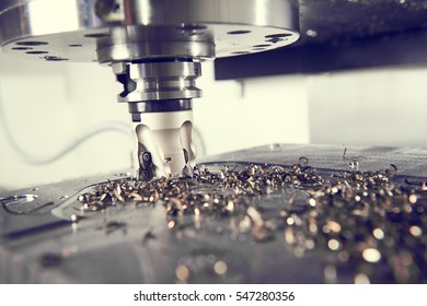 industrial metalworking cutting process by milling cutter - Shutterstock ID 547280356