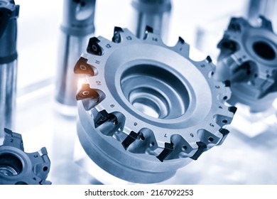 industrial metalworking milling cutter close-up, industrial concept background