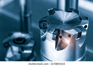industrial metalworking milling cutter close-up, industrial concept background