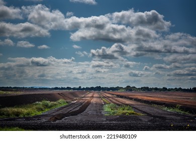 Industrial Peat Extraction On Peatlands In The Midlands Of Ireland. This Is Now Almost A Thing Of The Past, All Turf-fired Power Plants Are Closed.