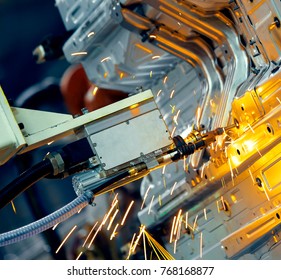 Industrial Photography Automotive Frame Welding Arm Stock Photo ...