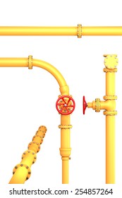 Industrial Pipes Set Isolated On White