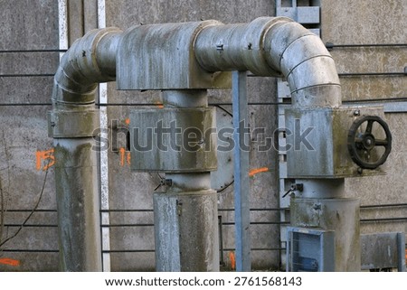 Industrial pipework at a processing facility