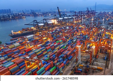 Industrial Port With Containers