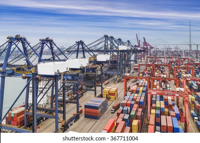 Industrial Port With Containers