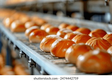 An industrial production line for fresh and delicious bread rolls - Powered by Shutterstock