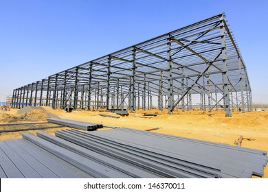 Industrial Production Workshop Roof Steel Beam In A Factory