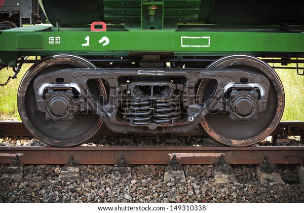 Industrial rail car wheels
closeup photo