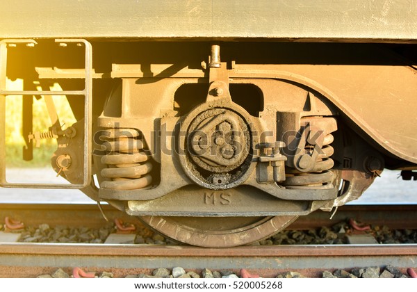 Industrial
rail car wheels closeup photo ,train
wheel