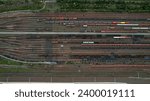 Industrial Railway Yard: Abandoned Freight Cars in Jaworzno